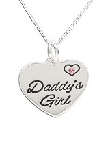 teensy catchy silver daddys girl cz charm baby necklace